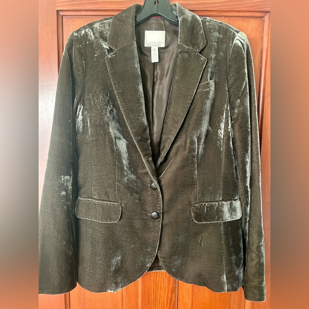Banana Republic Velvet Blazer in Dark Brown